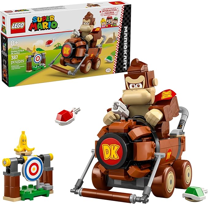 LEGO Super Mario: Mario Kart Donkey Kong & DK Jumbo - Collectible Toy Building Set for Kids, Boys and Girls, Ages 8+ - Nintendo Donkey Kong and Mario Kart Toy for Fans - Gift Idea - 72033