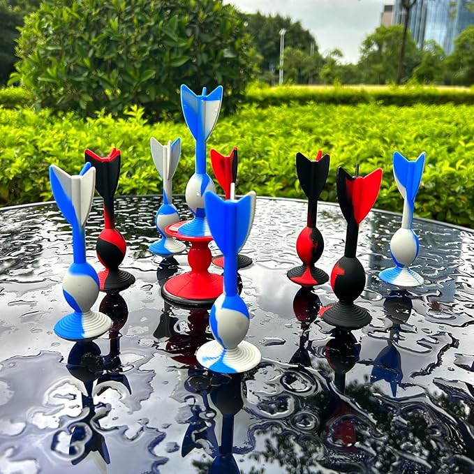 4.7 "Large Size 10 Pack Silicone Suction Colorful Darts with 1 Bullseye Sucker Sports Throwing Game Toy Set, Outdoor Indoor Game Sports