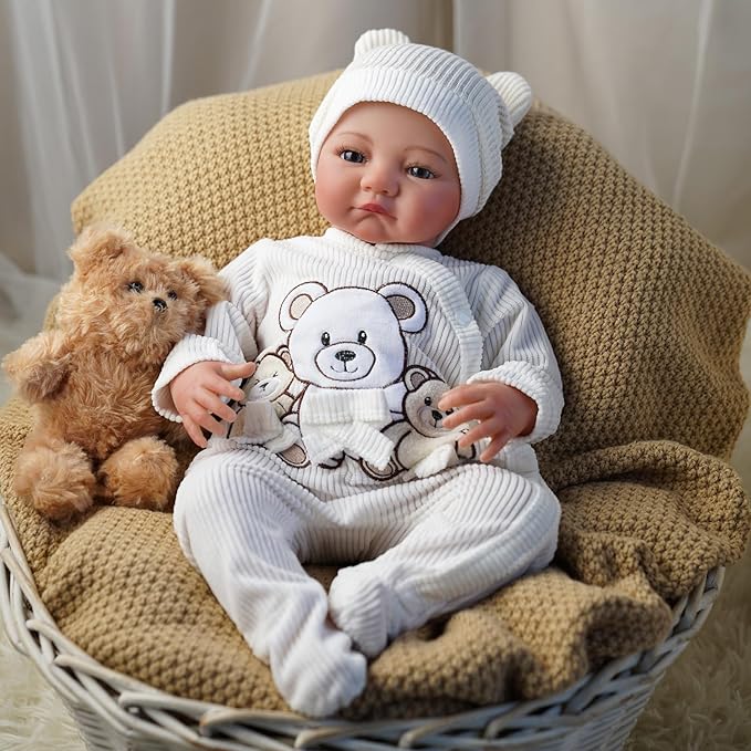 BABESIDE Lifelike Reborn Baby Dolls Boy - 20-Inch Baby Soft Body Realistic-Newborn Baby Doll Real Life Baby Dolls with Complete Accessories for 3+ Years Old Gifts