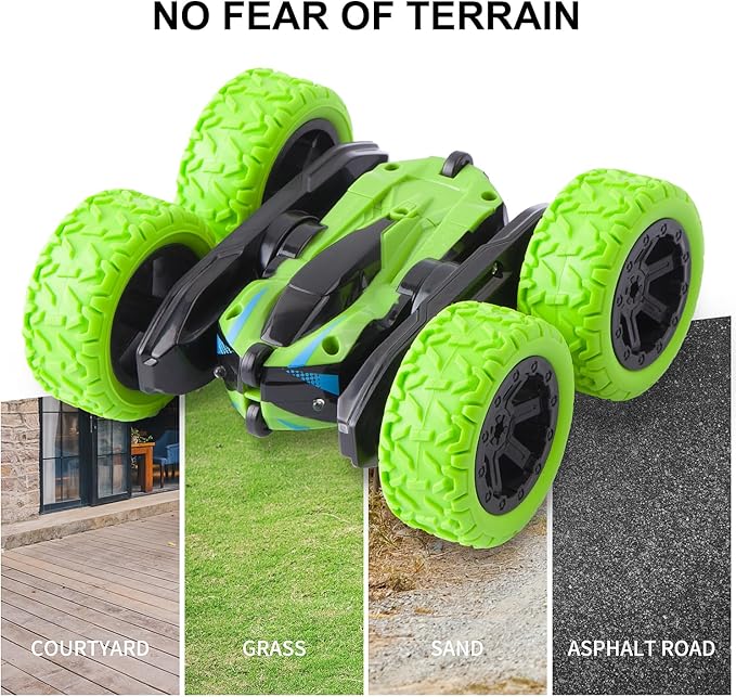 Remote Control Car-RC Cars Toys for Ages 5-7, 4WD RC Stunt Cars RC Car Kids Toys for Ages 8-13, Double Sided 360°Rotating Toys for Girls RC Truck Toy Cars for Boys