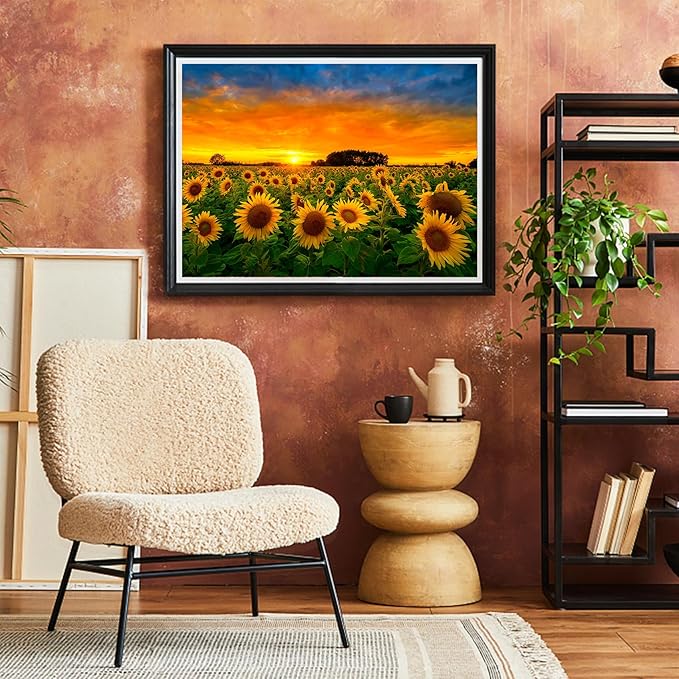 Jigsaw Puzzles Colorful Sunflower - WISHDIAM Puzzles for Adults - 2 Pack 1000 Pieces Nature Floral Impossible Difficult Challenging Puzzles for Home Decor Birthday Party Gifts Toy for Men Women