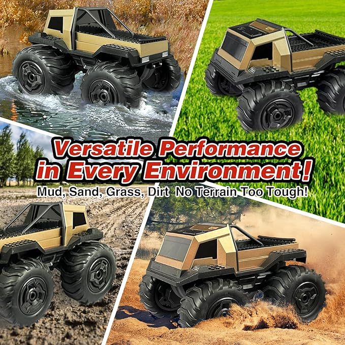 Rc Cybertruck Toy, All-Terrain Capability Remote Control Truck for Kids&Adults, Off-Road Car, Gift for Kids Ages 7 8 9 10+ Boys Gloden