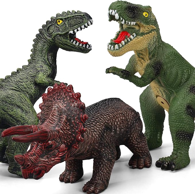 6 Piece Jumbo Dinosaur Toys for Kids 3-5 and Toddlers, Large Soft Dinosaur Toys for Lovers - Perfect Party Favors, Birthday Gifts