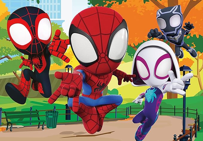 Clementoni - 25727 - Supercolor Puzzle Double Face Marvel Spidey - 104 Pieces - Jigsaw Puzzle for Kids Age 6