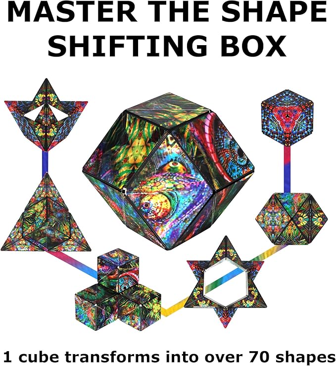 SHASHIBO Jumbie Shape Shifting Box - STEM Magnetic Fidget Cube That Transforms Into Over 70 Shapes, Download Fun in Motion Toys Mobile App (The Chameleon)