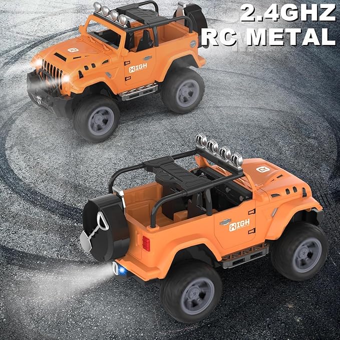 Remote Control Car for Kids - 2.4GHz Fast RC Car with LED Lights, 1:18 Scale Offroad Buggy, 20 KM/H Speed, 35-Min Playtime, Rechargeable Battery, Gift for Boys & Girls Ages 6-12