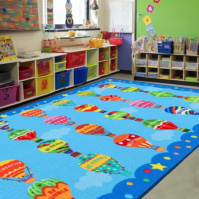 Classroom Rugs, Preschool Rugs for Classroom Elementary, School Learning Seat Area Rug, Non-Slip Educational Classroom Carpet, Washable Kids Rugs for Playroom Nursery (Style 4, 13'x 7'5")
