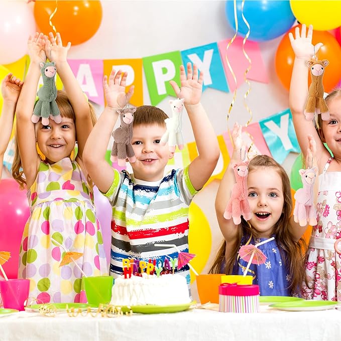 12 Pcs Mini Llama Stuffed Animals 7.87 Inch Alpaca Plush Dolls Cute Keychain Plush Llama Party Favors for Boys and Girls Birthday Party Supplies Baby Shower Bag Fillers Gift