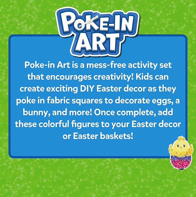 Skillmatics Poke-in Art - Easter Fun, Mess-Free for Kids, DIY Wood Craft Kits, Creative Activity, Easter Basket Stuffers, Gifts for Girls and Boys Ages 4, 5, 6, 7, 8, 9