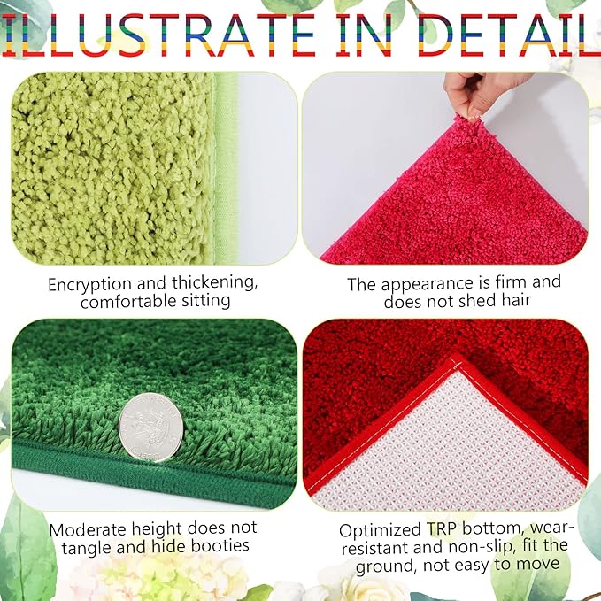 10 Pcs Kids Carpet Square Seats Soft Rainbow Floor Rug Mats Warm Colorful Hemming Floor Rug Cushions for Classroom Group Story Activity Home Play Area(18 Inch,Cute Color)