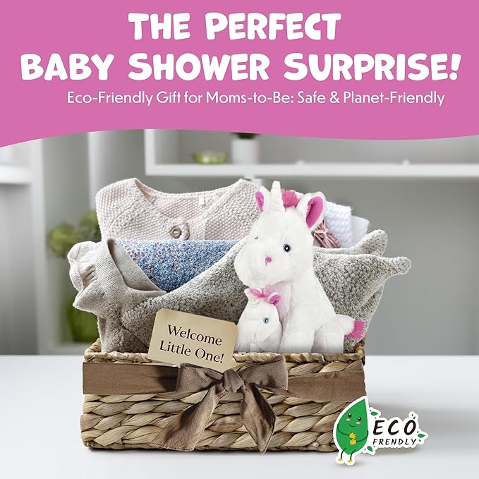 Mom and Baby Stuffed Animals for Boys & Girls, Safari Baby Shower Decorations, Nursery Decor, Zoo Animals for Toddlers, Quality Realistic Toys Kids Will Love, Soft, Huggable, Squeezable (9.5" Unicorn)