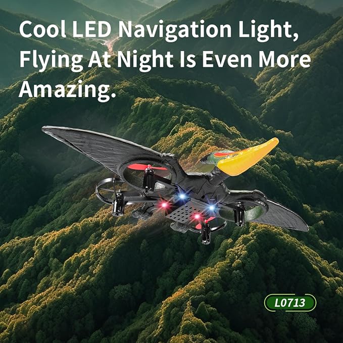 jaming Pterodactyl Dinosaur Toys Drone for Kids,Dragon Remote Control Airplane,Flying Toys Birthday Gifts for 8-12 Year Old Boys,RC Plane for Kids 8-12 (Green)