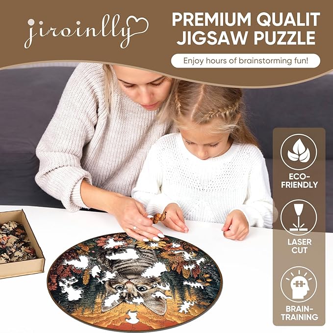 Wooden Puzzle for Adults 500 Piece- 3D Cat Pet Wooden Jigsaw Puzzles, King Size Family Reunion Puzzle for Adults and Kids, Best Gifts Toys for Friends Family,Brain Games