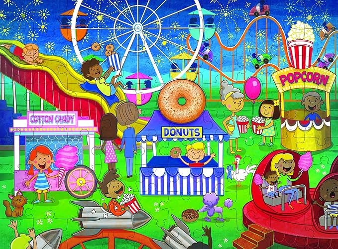 Peaceable Kingdom Tasty Treats at The Fair Puzzle – Scratch & Sniff Puzzle for Kids Ages 5 & up – Great for Classrooms