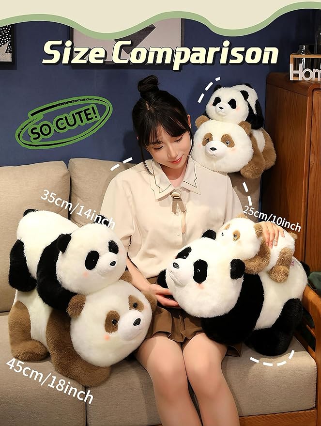 Panda Stuffed Animal, Soft Plush Toys, Cute Doll Gift for Kids Boy Girl Birthday Christmas, Flushies for Animal Panda