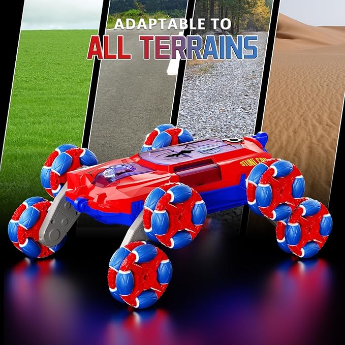 28C 8WD Gesture Sensing RC Stunt Car, 2.4Ghz Hand Remote Control Toy for Boys Age 8-13, Spider with Light & Sound, Rotation Remote Control Car for Christmas & Birthday Gifts