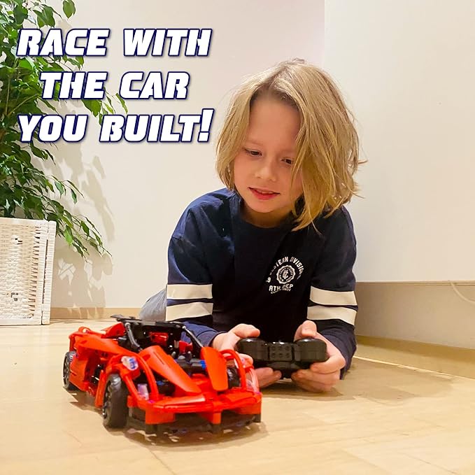 WISEPLAY Stem Projects for Kids Ages 8-12 Year - 380PCS RC Car Kits to Build - STEM Building Toys for Boys Age 8-12 - Model Car Kits to Build for Kids 9-12 - Great Building RC Gift for Your