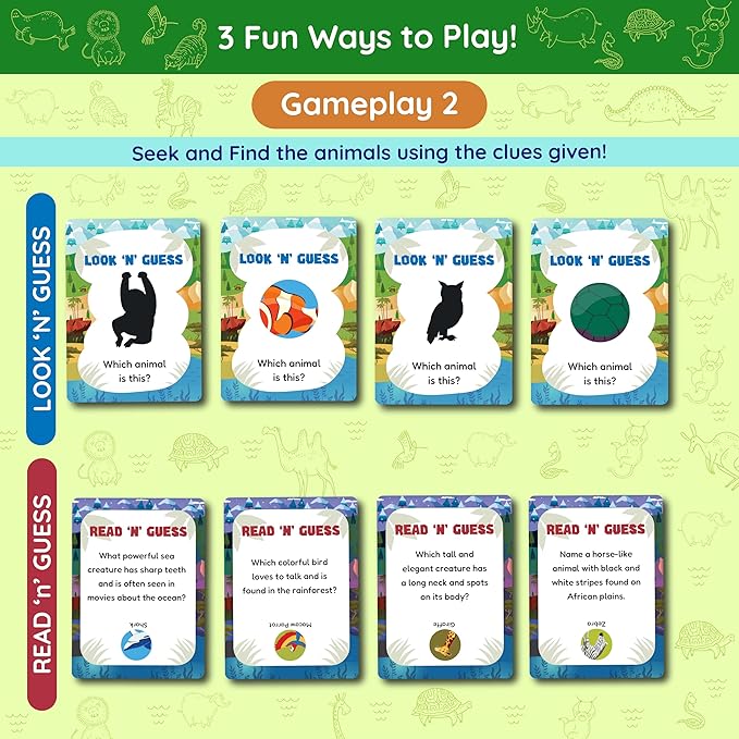 Jumbo 70 Piece Round Floor Puzzles for Kids Ages 3-5, 6-8, Large Jigsaw Puzzle with Educational Flash Cards and 3D Figures | Educational Gift (Animal Safari)