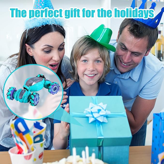 Gesture RC Car 4WD Gesture Sensing RC Stunt Car with Lights Music Remote Controll Transformed Vehicle 360° Rotation Drift Hand Controlled Remote Control Twist Cars