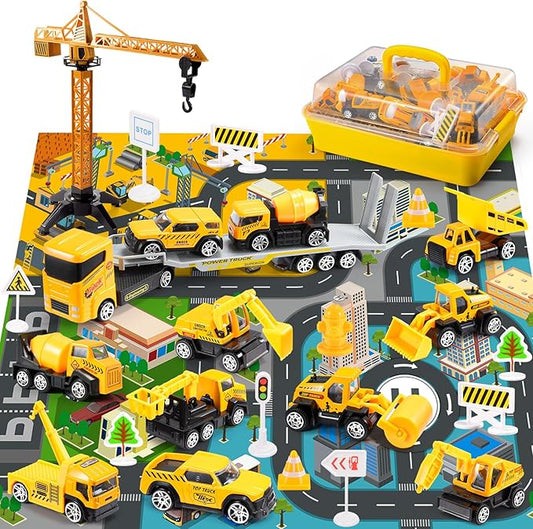 Construction Toys for 3-8 Year Old Boys Girls, Alloy Cars, Alloy Construction Engineering Vehicle Toy Sets, Toys for Ages 3-8