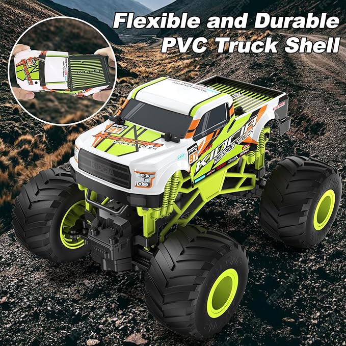 Scientoy Remote Control Car, 20KM/H Monster Truck Toys for Ages 5-7, 1:16 Scale All Terrain RC Cars for Boys & Girls Age 4-7, 2.4Ghz Off Road RC Truck, Christmas Birthday Gift for Kids