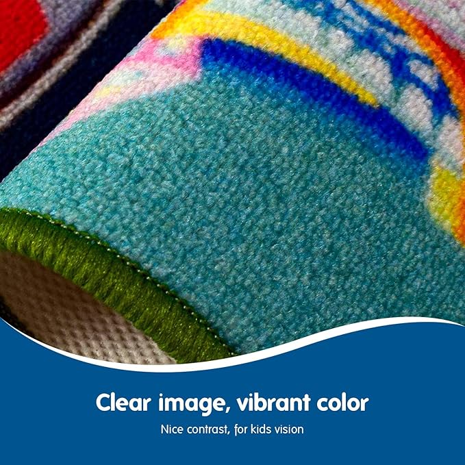 Booooom Jackson Kids Car Rug Play Mat for Toy Cars,39X79 inch Kids Rug Car Mat,Car Play Rug for Kids Playroom,Car Road Rug for Bedroom,Kid Car Carpet for Toddler Boy,Car Area Rug Non-Slip