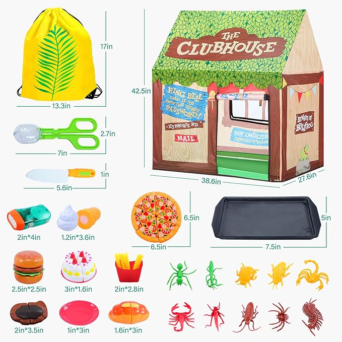 SweHouse Kids Play Tents - Indoor & Outdoor Playhouse for Boys & Girls (Kids Tent with Toys)