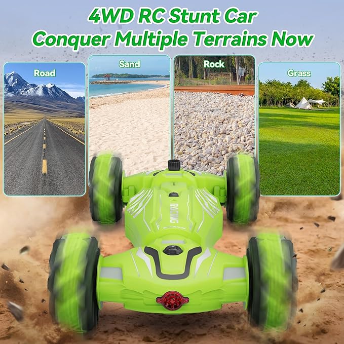 Dysaim Gesture RC Car, Birthday Gifts Toys for Boys 6-12 Year Old, 4WD Remote Control Car 360° Rotate Transform Drift RC Stunt Cars with Lights Music Sprayer, 2.4Ghz Hand Controlled