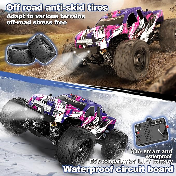 1:18 Entry-Level RC Cars for Adults & Boys, Off-Road RC Truck 40 km/h, Carros de Control Remoto 4x4 with 2 Batteries, Fast Remote Control Car for Adults