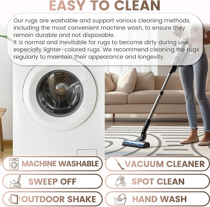 Washable 5x7 Modern Area Rug for Living Room, Grey White Minimalist Artistic Abstract Large Rug, Ultra Thin Low Pile Lightweight Soft Indoor Carpet with Nonslip Backing for Home Bedroom Kids Play Room