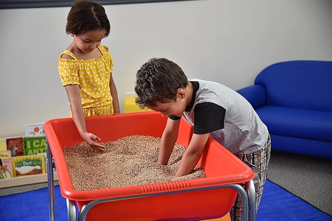 Children's Factory, 1133-18, Large Sensory Table, 18”H, Red, Kids Preschool or Playroom Sand and Water Table, Indoor and Outdoor Playground Equipment