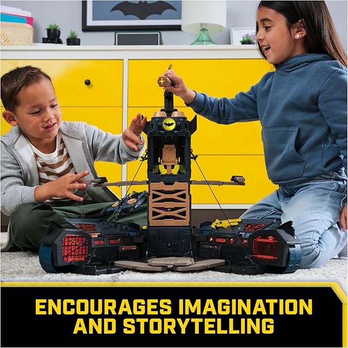 DC Comics Batman, Ultimate Transforming Batmobile Playset, 2-in-1 Playset with Exclusive Figure and Glider, Lights, Sounds, Kids Toys for Boys and Girls 4 and Up