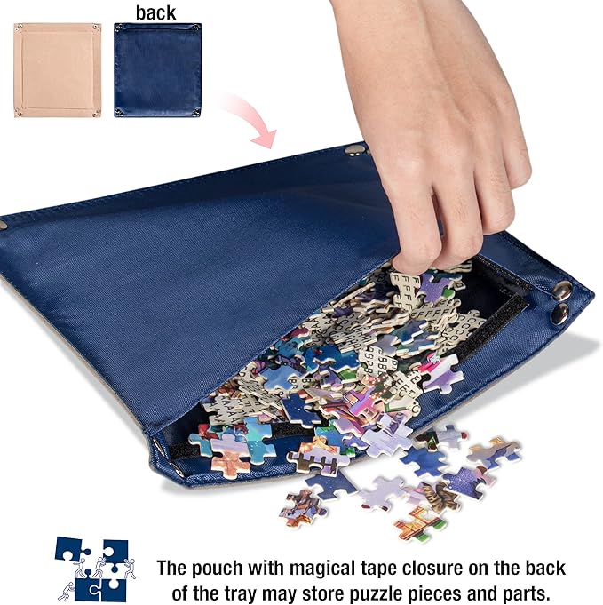 Lavievert 1000 Piece Jigsaw Puzzle Board with Padded Cover, Portable Case with 4 Sorting Trays & Detachable Board, Puzzle Caddy Storage Saver with Non-Slip Surface for Adults and Kids