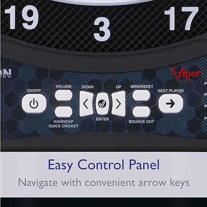 Viper Ion Electronic Dartboard, Illuminated Segments, Light Based Games, Green and Blue Segment Colors, Ultra Thin Spider to Increased Scoring Area