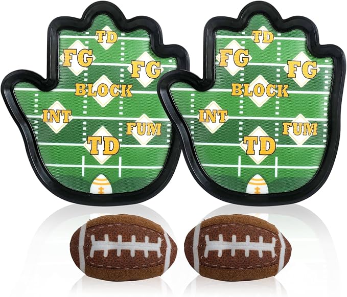 Toss and Catch Ball Game Camping/Yard/Outdoor Sports Toy for Kids, Outdoor Family Games for Kids and Adults with 2 Soft Sticky Balls and 2 Upgraded Paddles, Ages 3-8+ (Football)