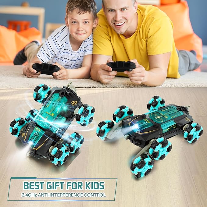 Remote Control Cars for Kids Adults, Gesture Sensing RC Stunt Car with Light Music Spray, RC Robot Toys,Cool Birthday Toy for 6 7 8 9 10 11 12 13 Years Old Boys Girls Kids