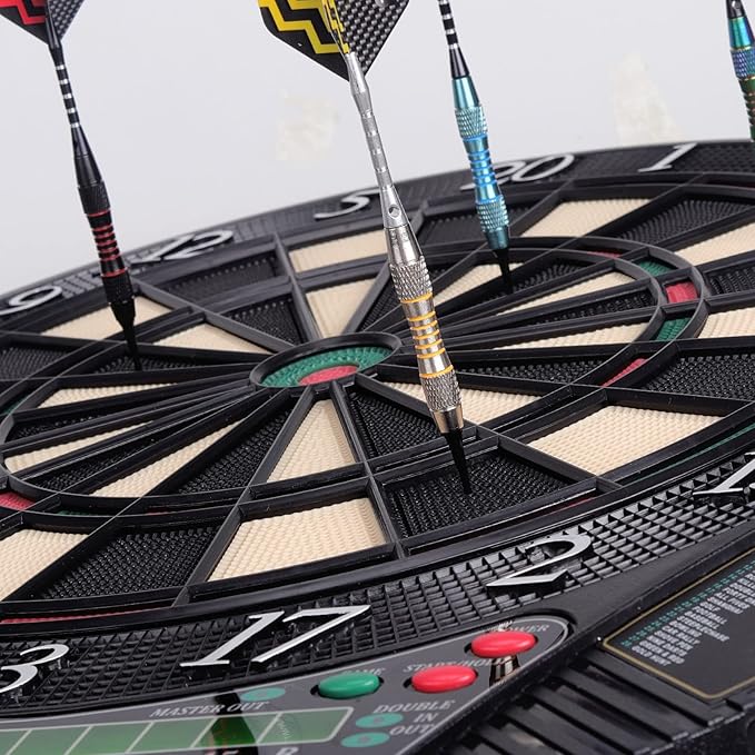 Turnart Electronic Dart Board - Dart Board Electronic Scoreboard for 16 Players - 6 Darts Plastic Tips 50 Soft Tips LED Display Power Adapter Throw Line