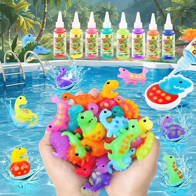 Magic Water Elf Toy Kit, Squishy Maker, Aqua Fairy Water Gel Kit with 24 Magic Gels, 18 Dinosaur Molds, Magic Water Gel Kit, Magic Elf Water Toy, Birthday Gifts, DIY Crafts for Kids