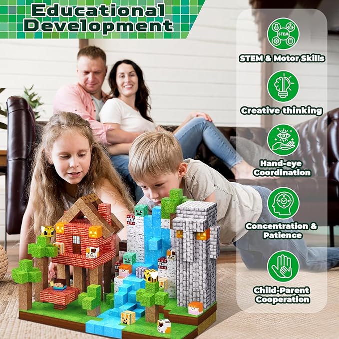 Magnetic Blocks - 150 PCS Build Magnetic Windmill Falls Homes - Magnetics Toys for Montessori Toddler Christmas Birthday Gifts - STEM Sensory Toys for 3 4 5 6 7 8 9 10 Year Old Boys & Girls