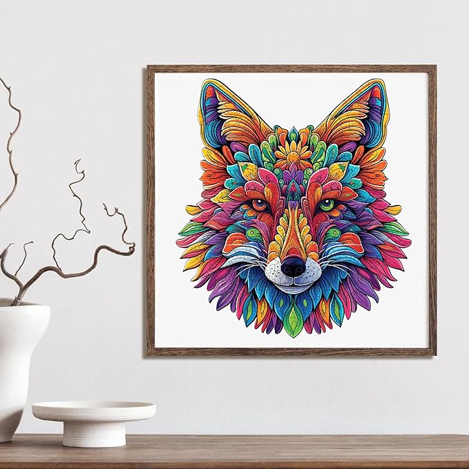 Original Wooden Jigsaw Puzzles 500 Pieces-Wolf,15.4x17in,Royal,Wooden Puzzles for Adults,Unique Shape Animal Adult Puzzles,Irregular Wood Puzzles Best Gift for Adults and Kids Family Game