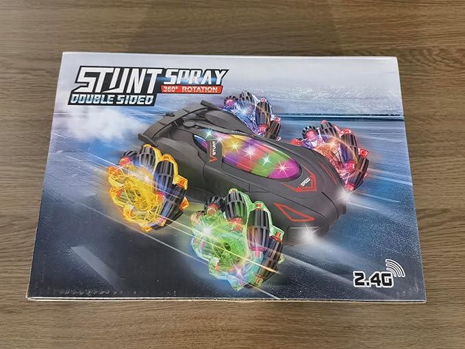 RC Cars Gesture Sensing Stunt Car, 360° Rotating Remote Control Car with Cool Light and Music, Spray Drift Hand Controlled Car, 2.4Ghz Rechargeable RC Car, Best Birthday Gifts for Boys 6-12 (Blue)