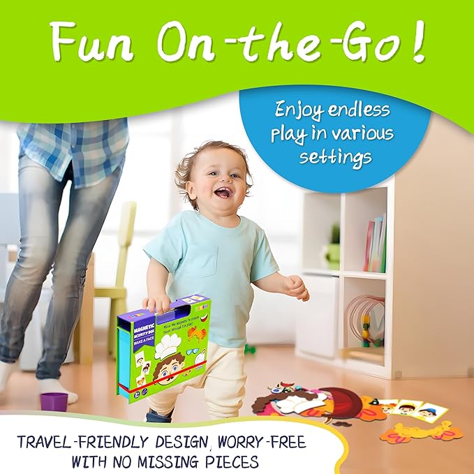 Magnetic Puzzles for Kids- Educational Magnetic Book, Crazy Face Dress-Up Game & Preschool Toddler Learning Activities, Travel-Friendly STEM Toy, Fun Fridge Magnets for Toddlers 1-3 3-12