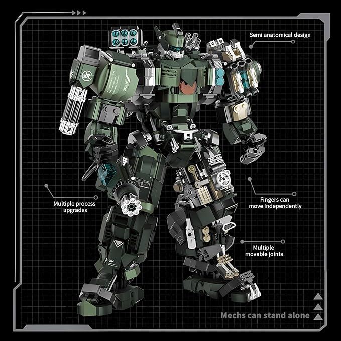 Mech Robot Model Building Blocks Toy Set Birthday for Age 8+ Children Adults Teens 1403 Pieces