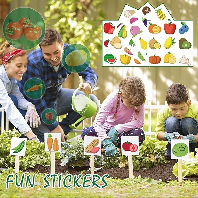 16Pcs Kids Gardening Tools Outdoor Toys Set Backyard Play with 93 PCS DIY Flower Garden Building Preschool Activities (Green)