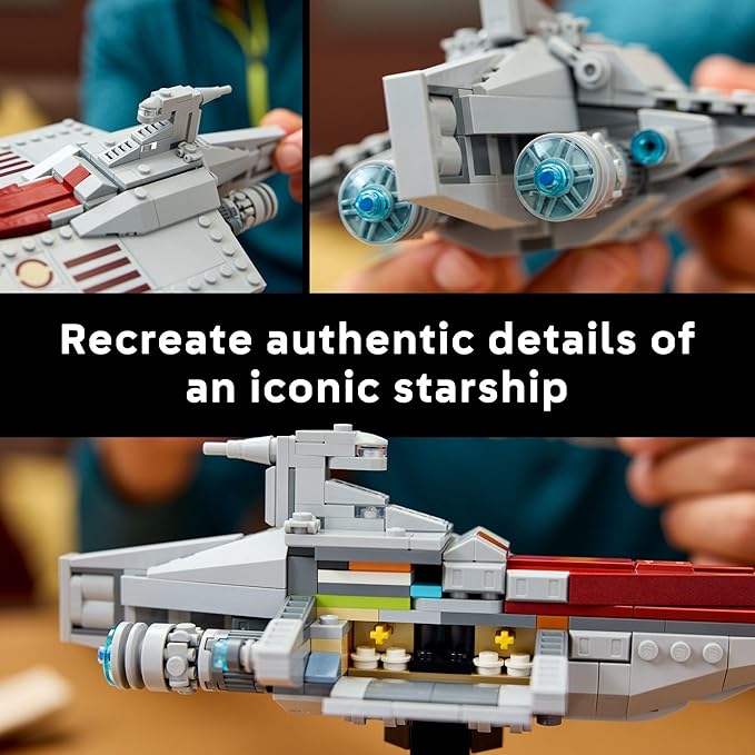 LEGO Star Wars: Attack of The Clones Acclamator-Class Assault Ship Building Set for Adults - Star Wars Collectible Set with Display Stand - Iconic Star Wars Ship Building Kit - 75404