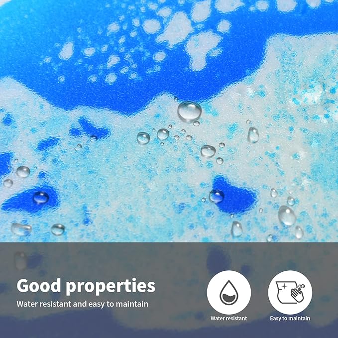 Art3d 4PCS Round Sensory Floor Tiles for Kids, Toddlers and Children, Colorful Liquid Sensory Activity Mat for Active Play and Decorative