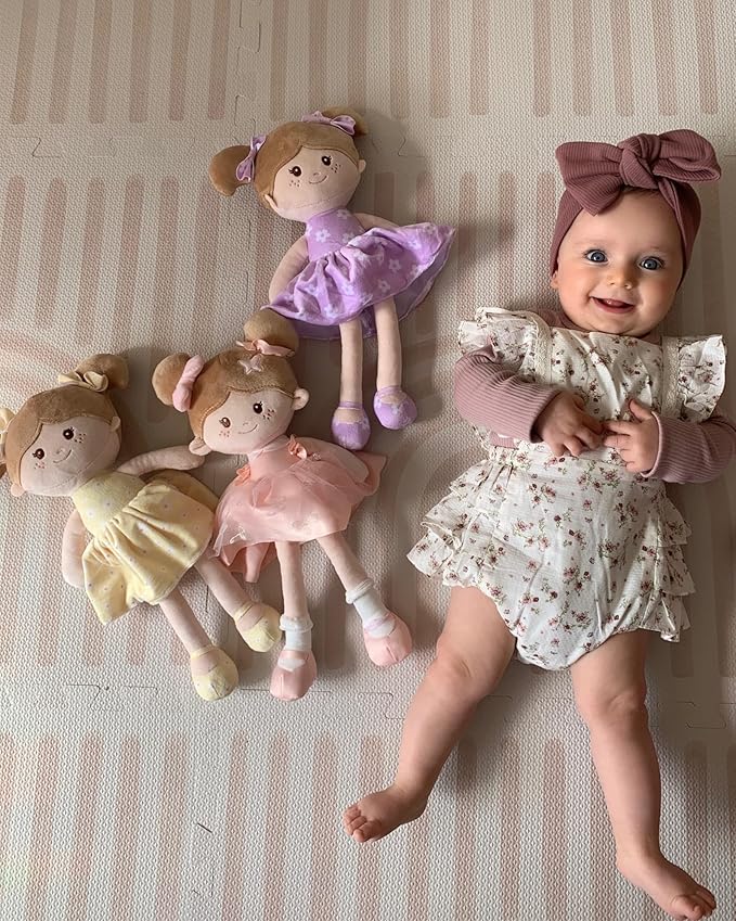 Soft Baby Doll Toys (12''), My First Baby Rag Doll for 1 Year-Old Girl Birthday Gift, Leya Doll Christmas Plush Toys Gift for Toddler Kids Infants -Butterfly Girl