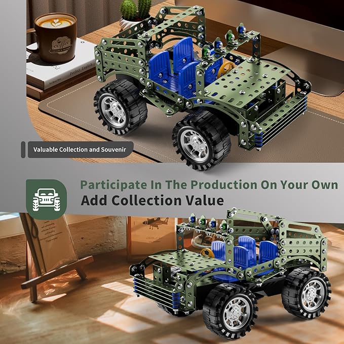 Building Toys Model Truck Set - STEM Building Projects Model Car Kit Toys for Kids Boys Ages 8-12 12-16, Assembly Science Model Car Kits Toys Gifts for Kids Girls Boys 8 9 10 11 12 Years Old and adult