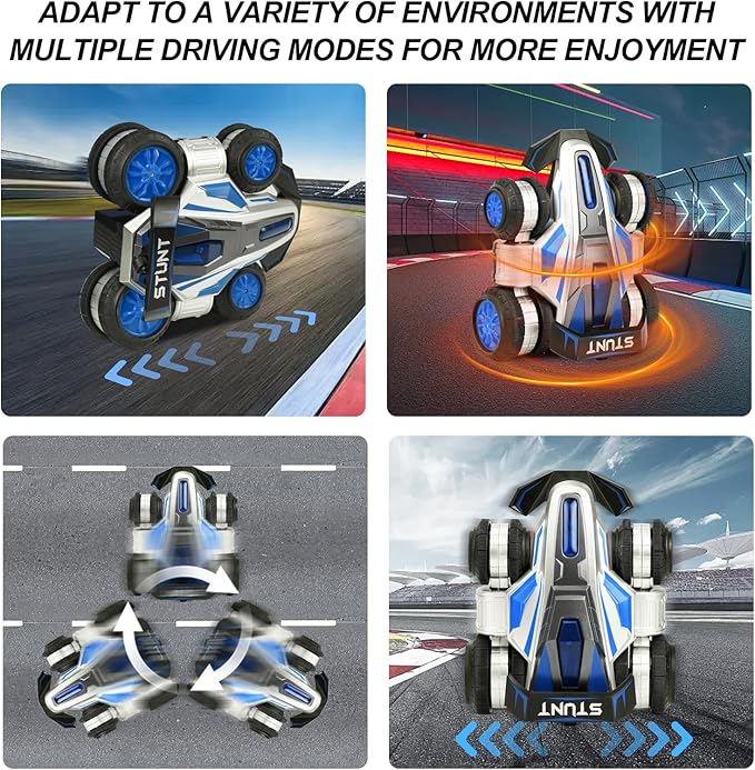 RC Drift Car with 360° Rotating Stunt Vehicle, High-Speed Drift RC Stunt Deformation Car, 2.4GHz 4WD Plasma Cars with Lights & Music, RC car Anti-Gravity Drift & Spin for 6-12 Years Boys