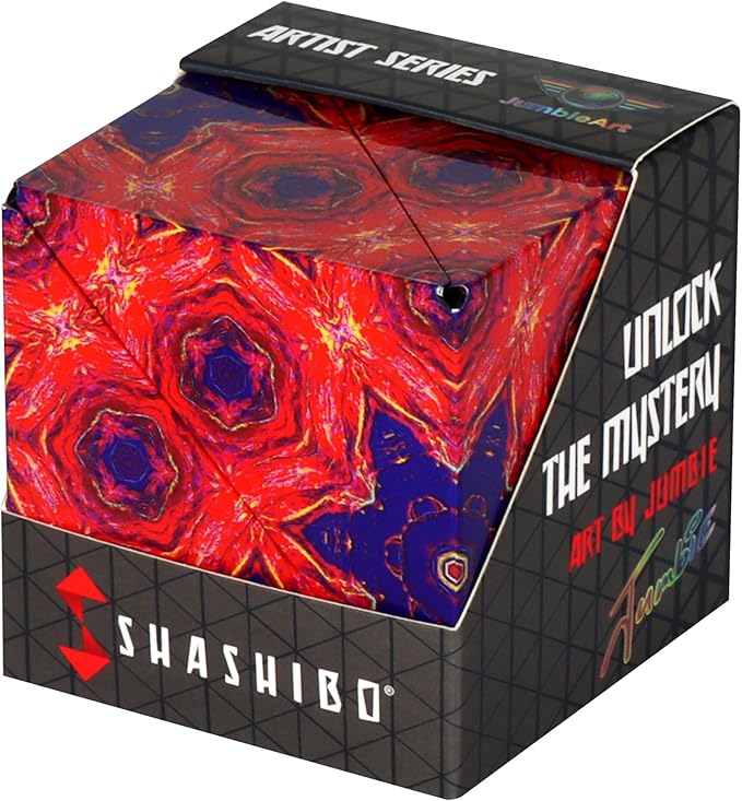 SHASHIBO Jumbie Shape Shifting Box - STEM Magnetic Fidget Cube That Transforms Into Over 70 Shapes, Download Fun in Motion Toys Mobile App (Fire Goddess)